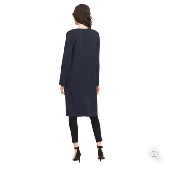 Vince Blue V Neck Long Sleeve Popover Tunic Dress - Picture 11 of 13